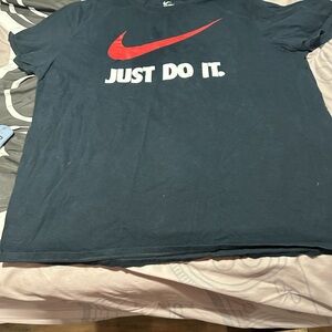 XXL Nike Black T-Shirt with Red Swoosh